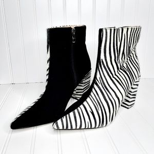 Nasty Gal Two-Tone Zebra Heeled Ankle Boot